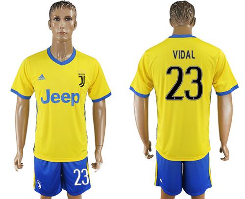 Juventus #23 Vidal Away Soccer Club Jersey